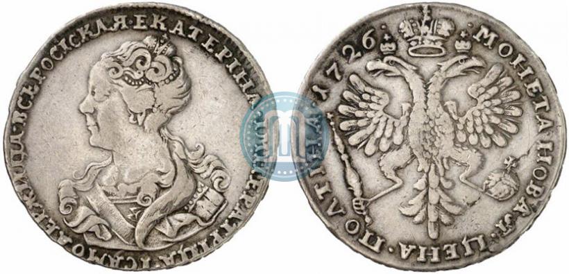 Picture Poltina 1726 year  "Moscow type, portrait turned to the left"