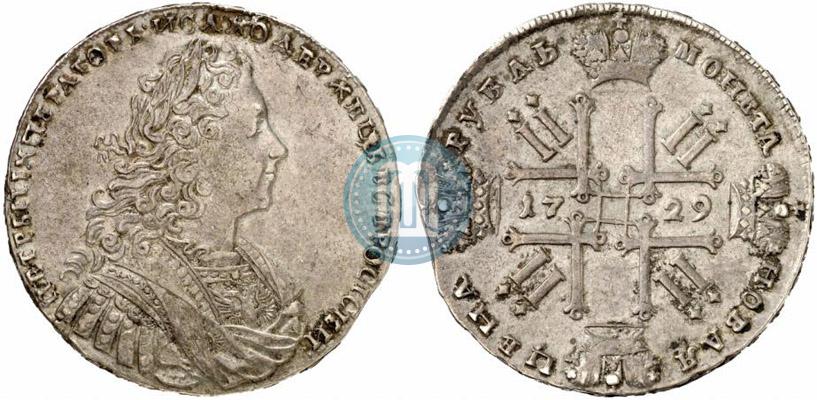 Фото 1 рубль 1729 года  "Тип 1728"