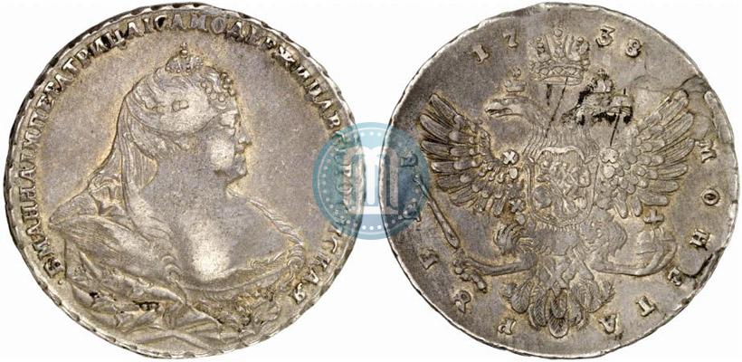 Picture 1 rouble 1738 year  "Moscow type"