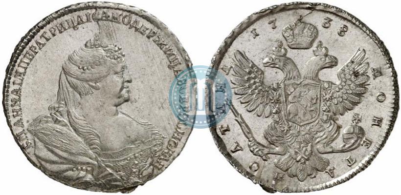 Фото Полтина 1738 года  "Московский тип"