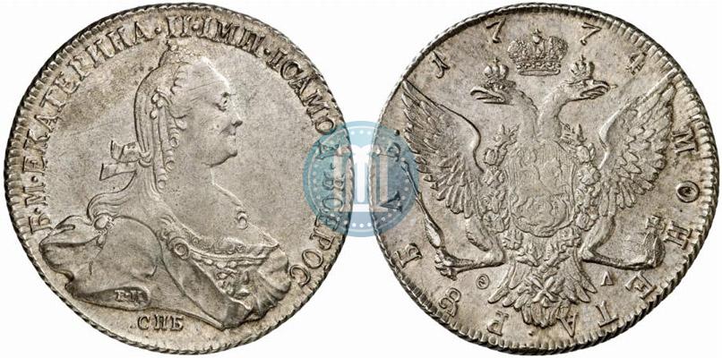 Фото 1 рубль 1774 года СПБ-ФЛ 