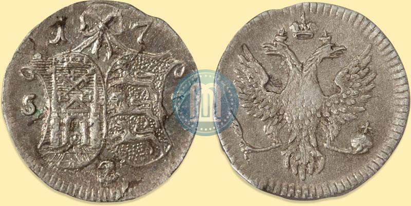 Picture 2 kopecks 1757 year  "For Livonia"