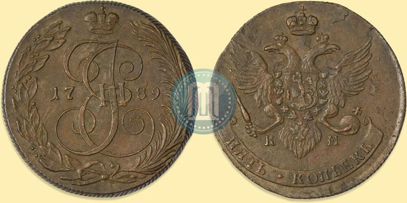 Picture 5 kopecks 1789 year КМ 