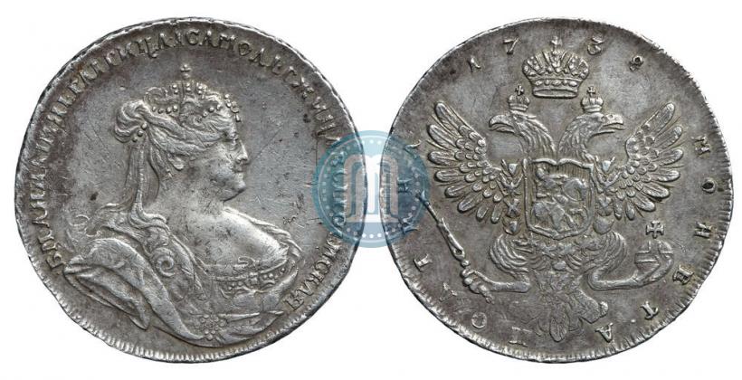 Picture Poltina 1738 year  "Petersburg type"