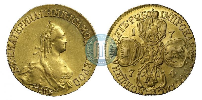 Фото 5 рублей 1774 года СПБ 