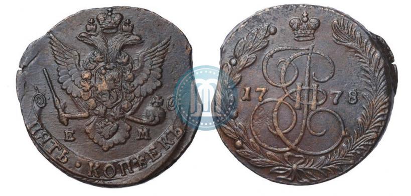 Фото 5 копеек 1778 года ЕМ 
