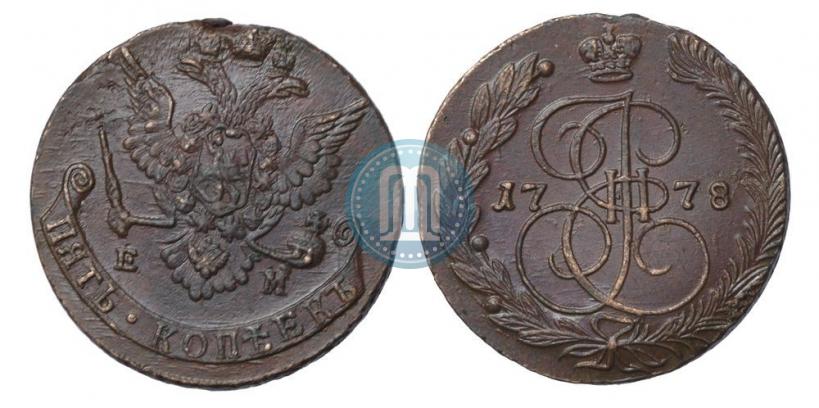Picture 5 kopecks 1778 year ЕМ 