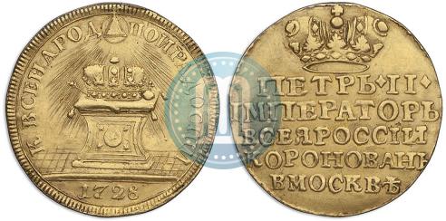 Picture Token Coin 1728 year  "Coronation of the Emperor Peter II"