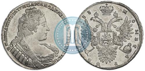 Фото 1 рубль 1733 года  