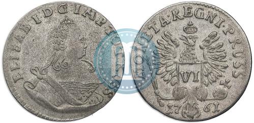 Picture 6 groszy 1761 year  