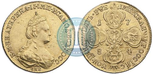 Picture 5 roubles 1784 year СПБ 