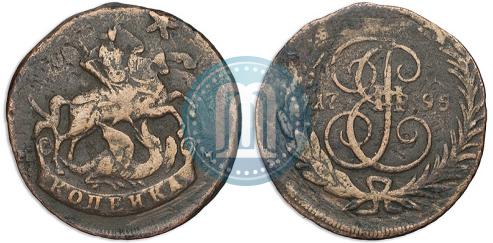 Фото 1 копейка 1795 года ММ 