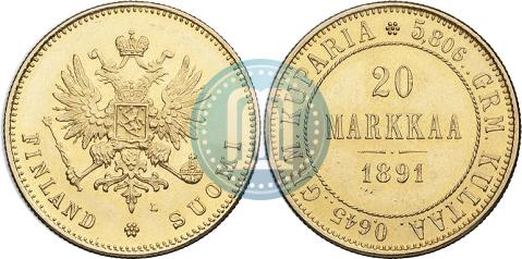 Picture 20 markkaa 1891 year L 
