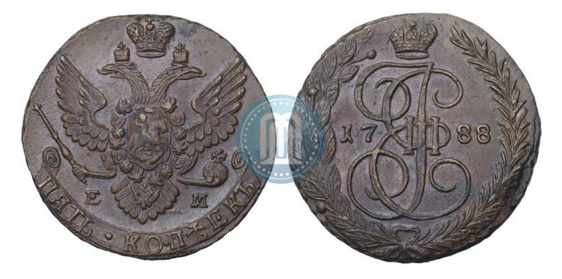 Picture 5 kopecks 1788 year ЕМ 