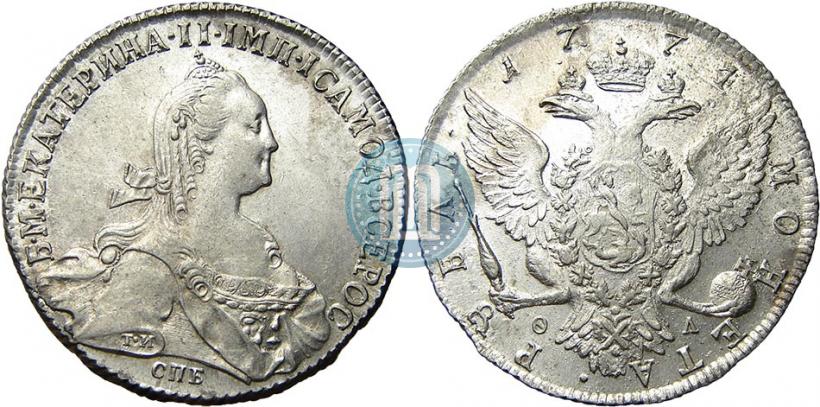 Picture 1 rouble 1774 year СПБ-ФЛ 