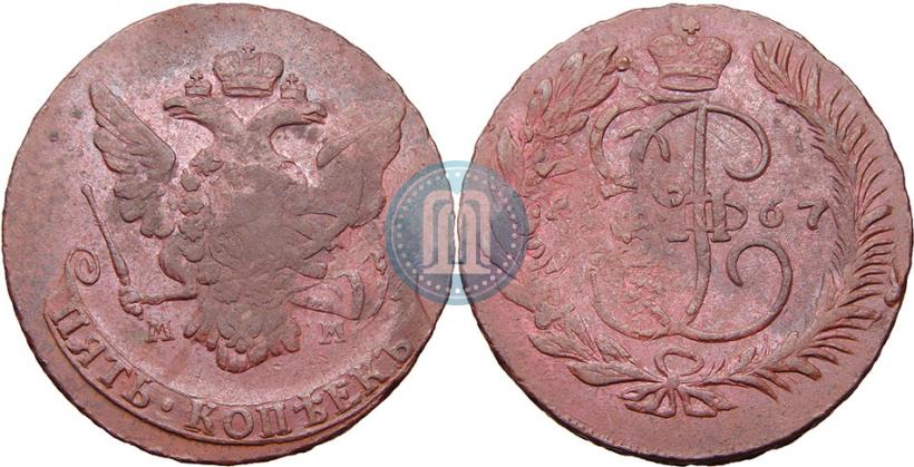 Picture 5 kopecks 1767 year ММ 