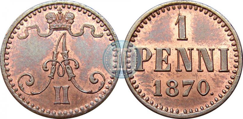 Фото 1 пенни 1870 года  