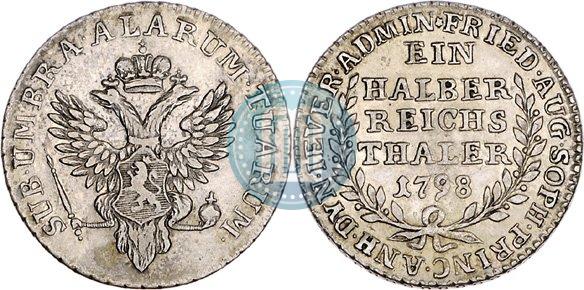 Фото Ein halber reichsthaler 1798 года  "Княжество Йевер"