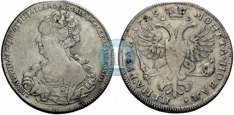 Picture 1 rouble 1725 year СПБ "Petersburg type, portrait turned to the left"