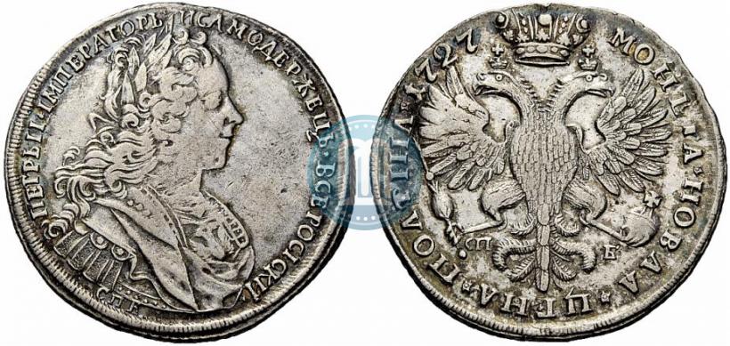 Picture Poltina 1727 year СПБ "Petersburg type"
