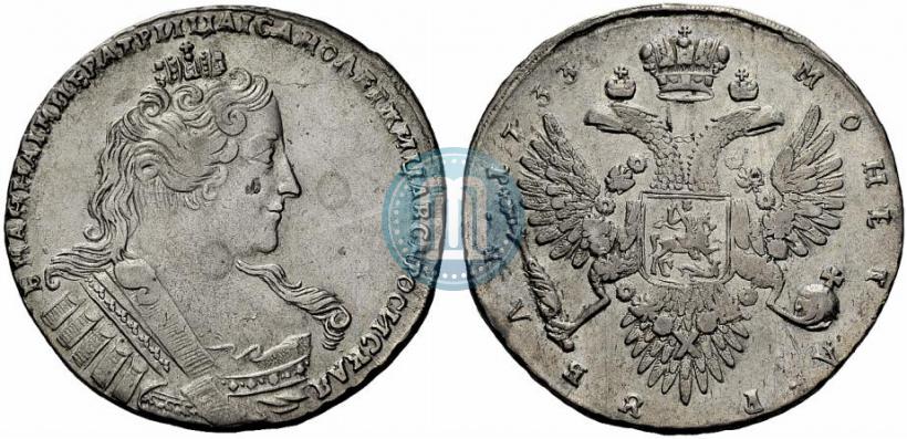 Фото 1 рубль 1733 года  