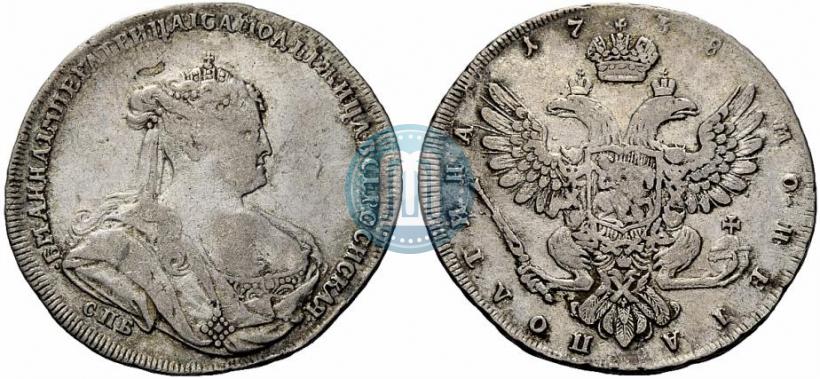 Picture Poltina 1738 year СПБ "Petersburg type"