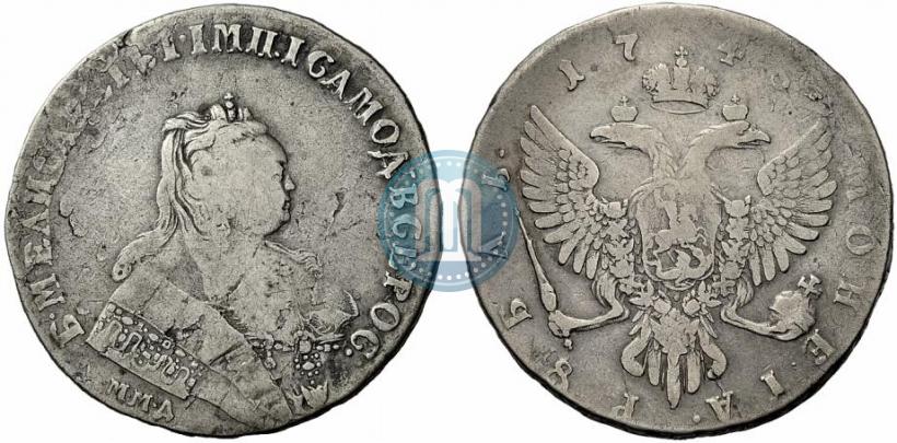 Фото 1 рубль 1745 года ММД 