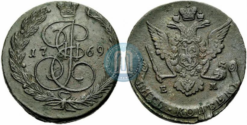 Picture 5 kopecks 1769 year ЕМ 