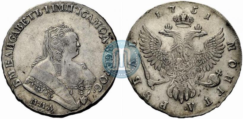 Фото 1 рубль 1751 года ММД 