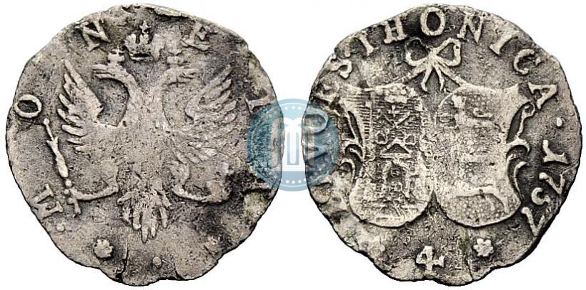 Фото 4 копейки 1757 года  "Ливонез"