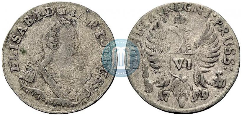 Picture 6 groszy 1759 year  