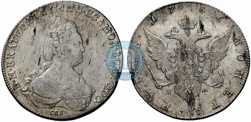 Фото 1 рубль 1786 года СПБ-ЯА 