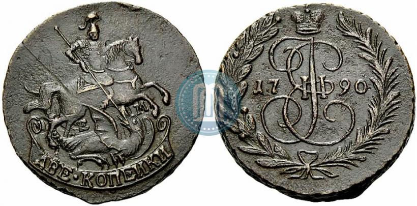 Picture 2 kopecks 1790 year ЕМ 