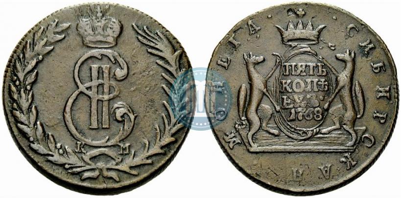 Фото 5 копеек 1768 года КМ 