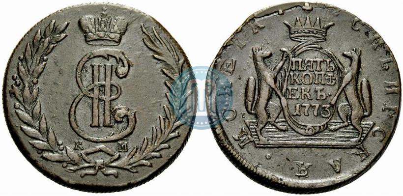 Picture 5 kopecks 1773 year КМ 
