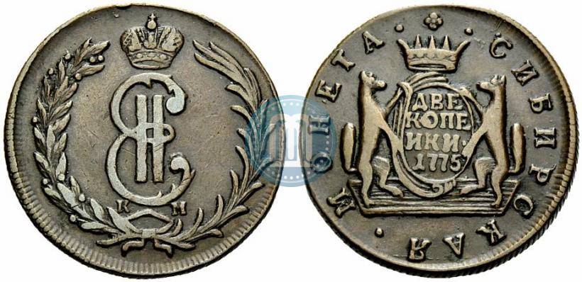 Фото 2 копейки 1775 года КМ 