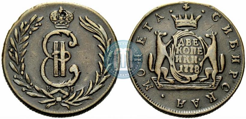 Picture 2 kopecks 1778 year КМ 