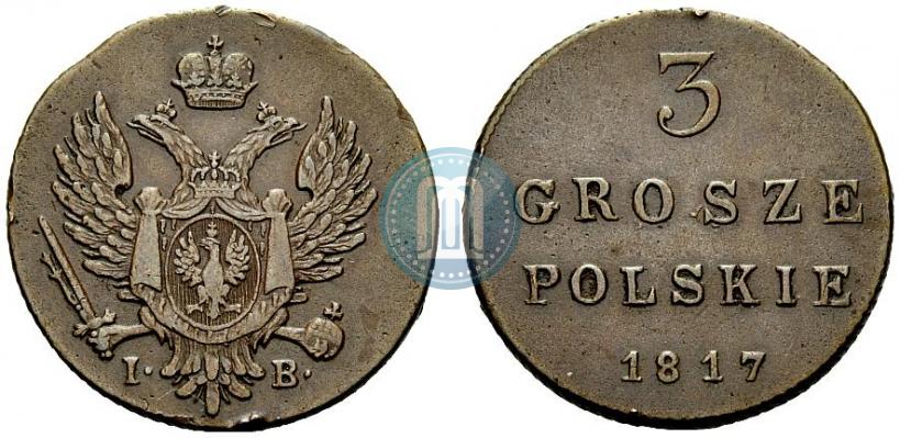 Фото 3 гроша 1817 года IB 