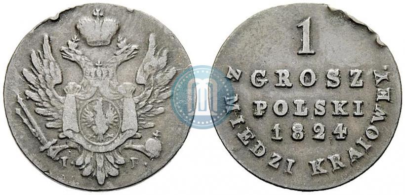 Фото 1 грош 1824 года IB "Z MIEDZI KRAIOWEY"