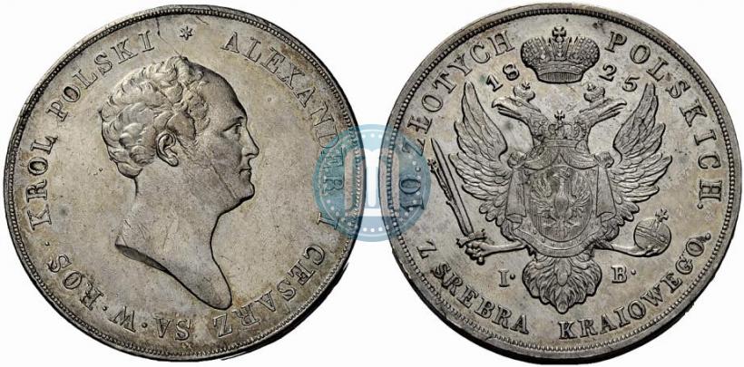 Picture 10 złotych 1825 year IB 
