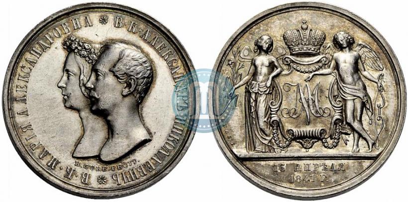 Picture Medal 1841 year H. GUBE. FECIT "In the memory of the wedding of the crown prince"