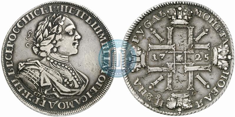 Picture 1 rouble 1725 year СПБ "Sun rouble, portrait in armour"