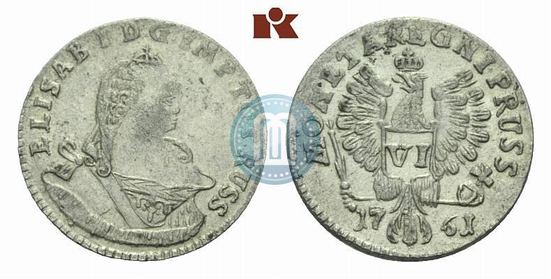Picture 6 groszy 1761 year  