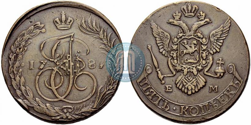 Фото 5 копеек 1787 года ЕМ 