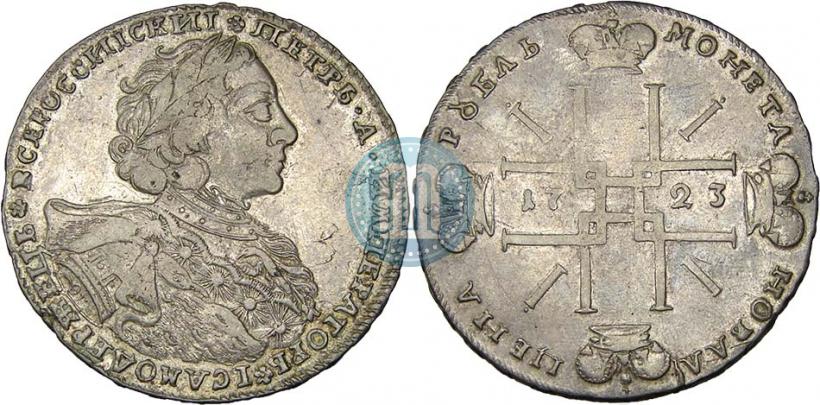 Picture 1 rouble 1723 year OK "Portrait with ermine mantle"