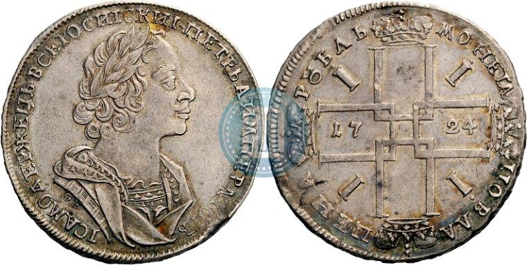 Picture 1 rouble 1724 year OK "Portrait in ancient armour"