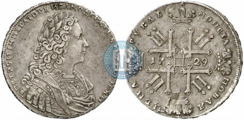 Фото 1 рубль 1729 года  "Тип 1728"