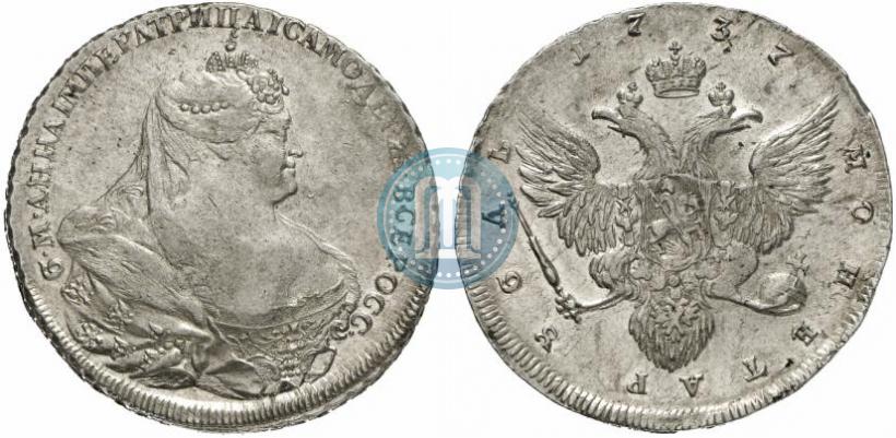Фото 1 рубль 1737 года  "Работы Гедлингера"