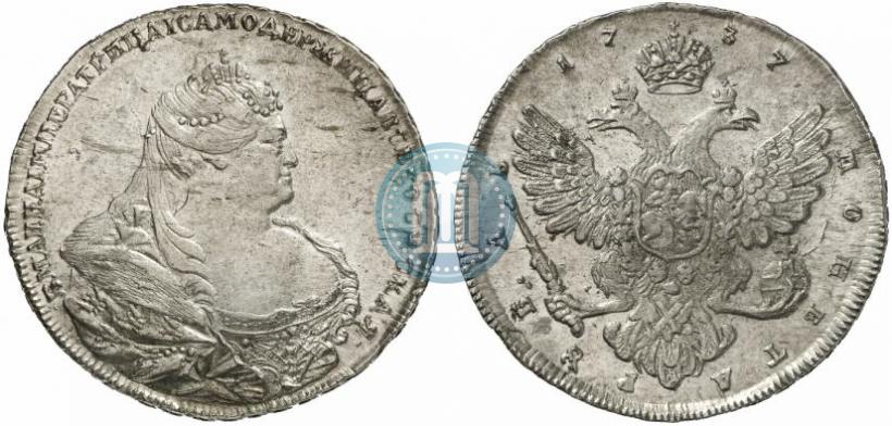 Picture 1 rouble 1737 year  "Moscow type"