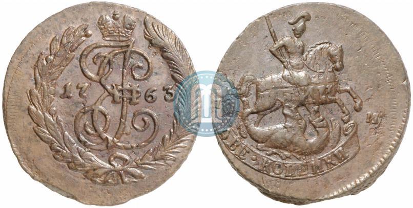 Picture 2 kopecks 1763 year СПМ 